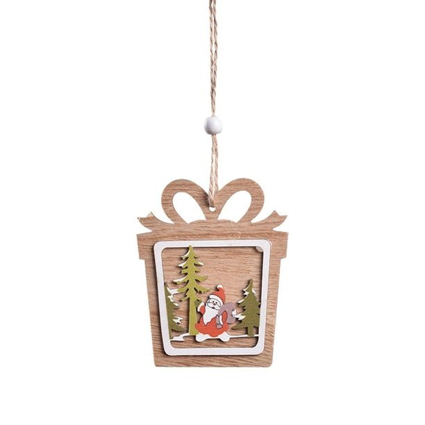 Adornos colgantes de madera para Navidad, decoración colgante, árbol de Navidad, adornos colgantes de madera Papa Noel