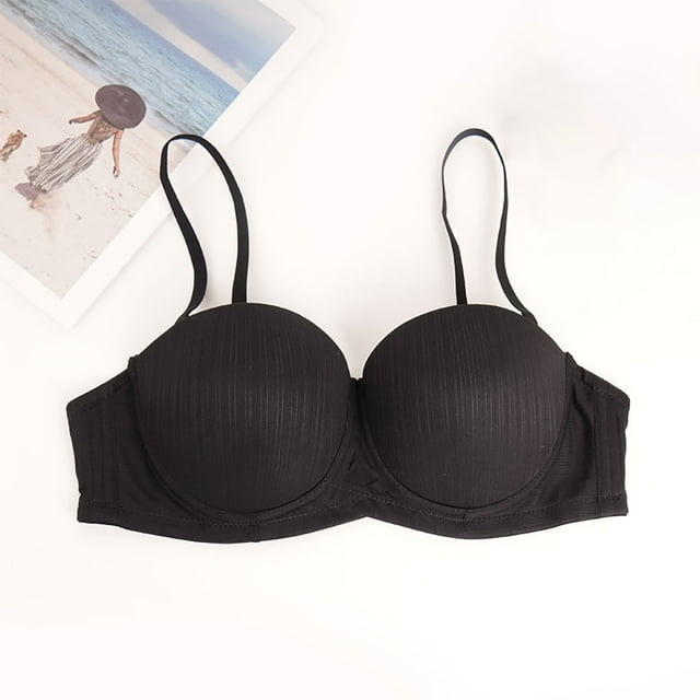 Censtreet Sexy Backless Underwear for Women,Solid Color with Steel Rings Beautiful Back Lingerie,Comfortable Breathable Seamless Daily Bra