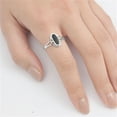 thumbnail image 4 of CHOOSE YOUR COLOR Sterling Silver Women's Simulated Black Onyx Ring 925 Band 13mm CZ Female Size 4, 4 of 4