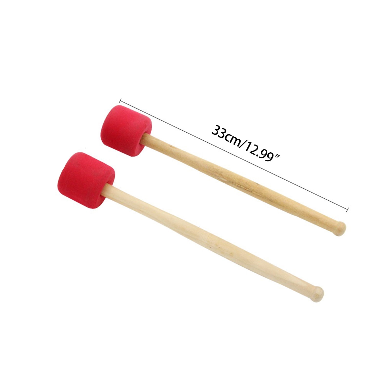 WINDLAND 4Pcs Drum Mallet Stick Foam Percussion Instrument Drumstick Mallets Wood Handle Timpani Big Hammer for Band Snare Drums