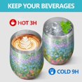 thumbnail image 4 of 12oz Stemless Wine Tumblers Pioneer Flower Vacuum Insulated Stainless Steel Travel Tumbler Cups Mug with Lid and Straw for Champaign,Cocktail,Beer with Cleaning Brush, 4 of 5