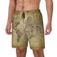 thumbnail image 2 of Haiem Vintage World Map Mens Swim Trunks with Compression Liner 2 in 1 Swimming Shorts Stretch Swimwear Quick Dry,Board Shorts-X-Large, 2 of 9