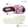 thumbnail image 3 of Jessica Simpson Womens Plush Open Toe Slide On House Slipper with Bow, 3 of 9