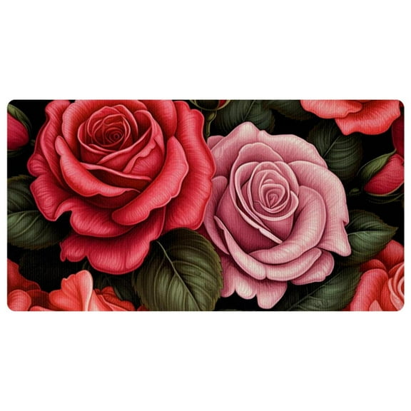 Kitchen Mats Non Slip Kitchen Floor Rug Sets Comfort Heavy Duty Standing Mats Cushioned Farmhouse Chef Mats, Rose