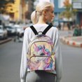 thumbnail image 7 of JIALIOU Mini Backpack Purse for Women Quilted Casual Daypack Small Travel Shoulder Bag, Colorful Cute Unicorn and Flower, 7 of 7