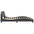 thumbnail image 3 of vidaXL Bed Frame with Headboard Dark Grey 152x203 cm Velvet, 3 of 5