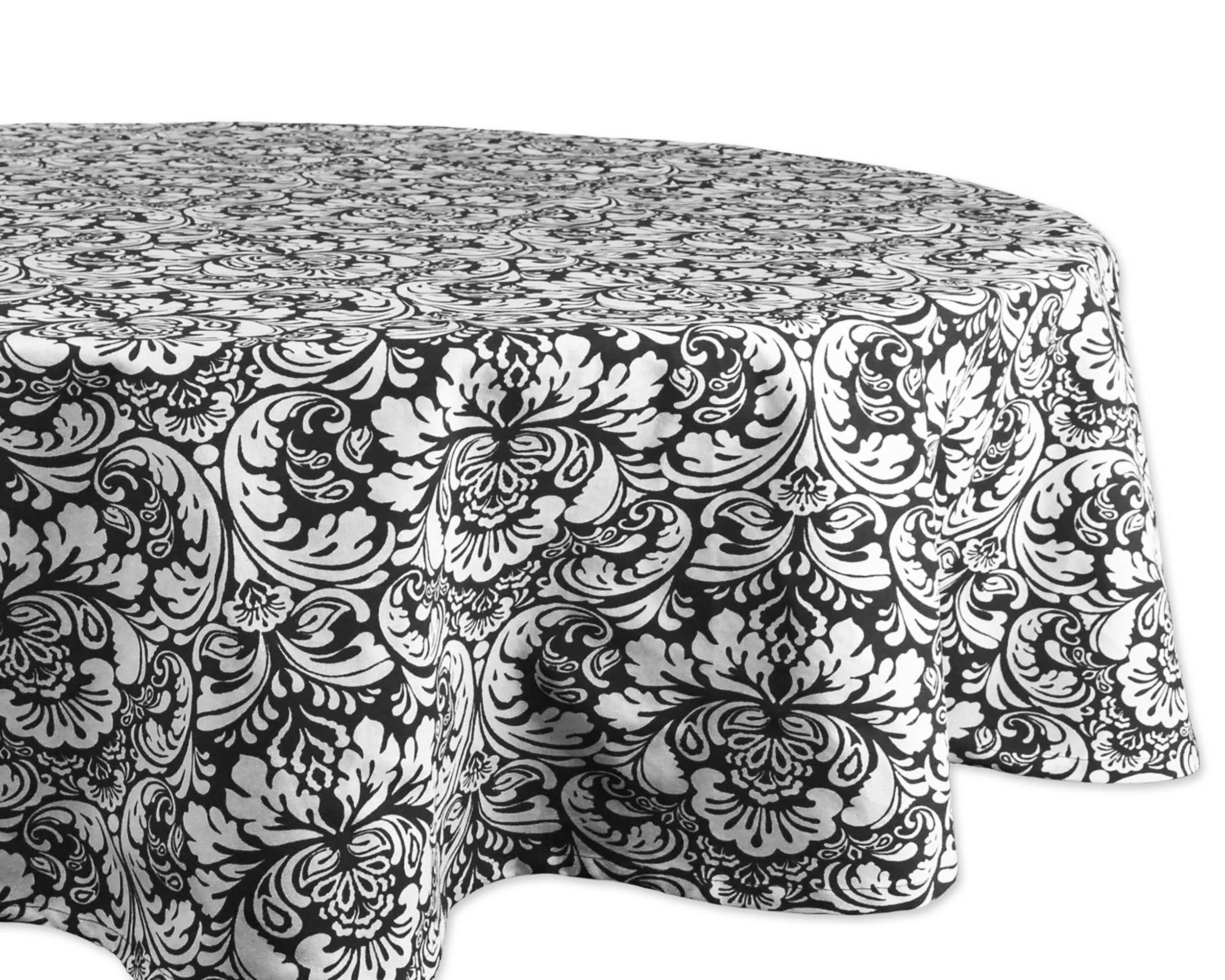 Damask Black Tablecloth 70 Round