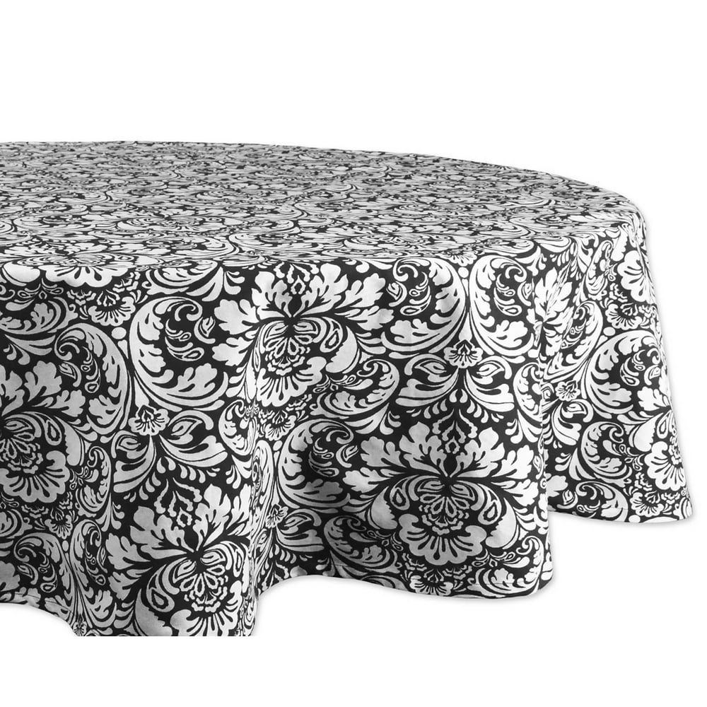 DII Black Damask Tablecloth