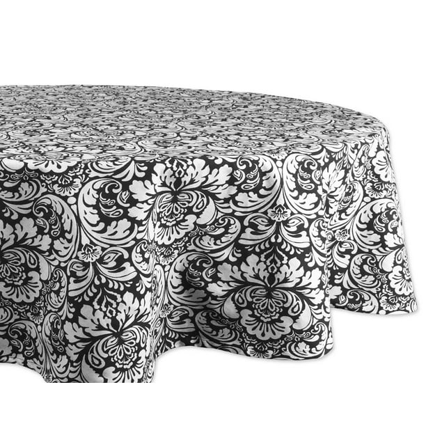 DII Black Damask Tablecloth