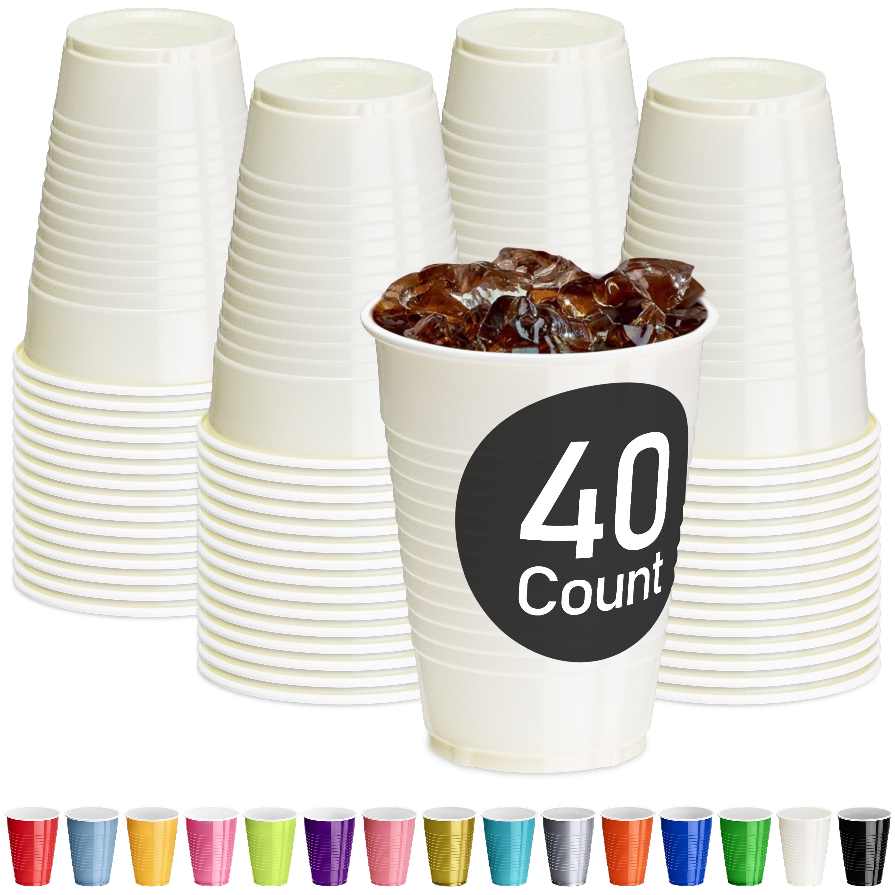 Disposable 12 oz. Paper Coffee Cups - 40 Count - Luxury Disposable Tableware for Passover - Posh Setting