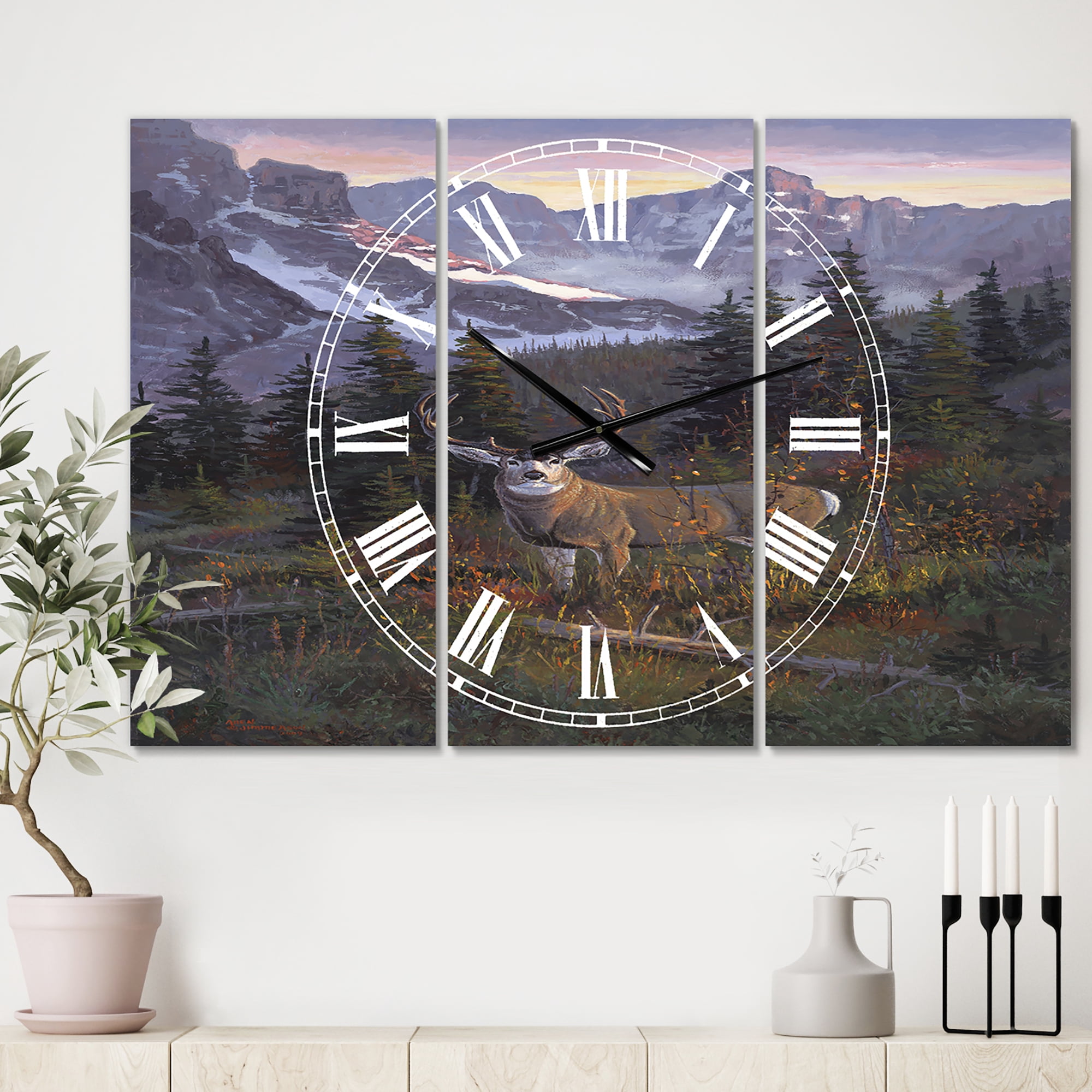 Designart 'High Country Muley' Large Traditional Wall Clock
