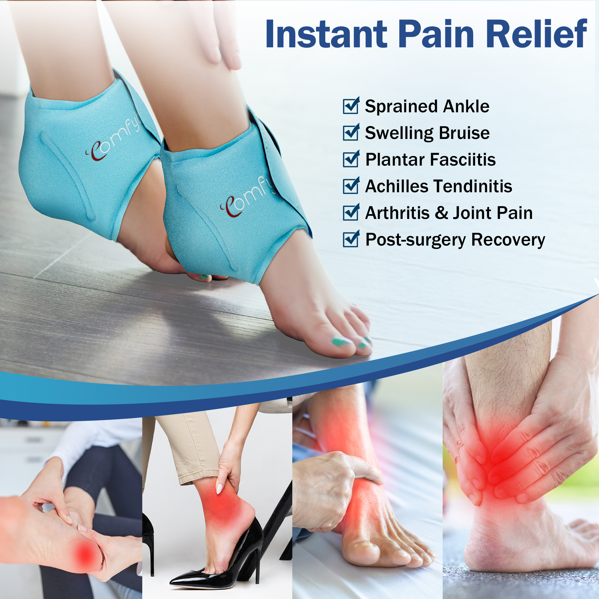 Comfytemp Ankle Ice Pack Wrap - 2 Pack photo 2