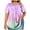 Purple, variant on Plus Size Tops for Women Henley Short Sleeve Flowy Gradient T-Shirts Summer Loose Casual Color Block Tee (3XL, Watermelon Red)