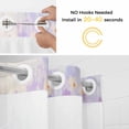 thumbnail image 2 of No Hook Shower Curtain with Snap in Liner, Watercolor Flowers on Purple Waterproof Bath Curtain Double Layers with See Through Top Window, Nature Floral Plant Hotel Shower Curtains 36x72in, 2 of 9