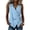 03#Blue, variant on Babysbule Women's Linen Style V Neck Short Sleeve Blouse Ruffle Hem Button Front Casual Flowy Summer Top for Work Daily Wear
