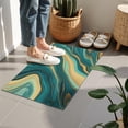 thumbnail image 4 of Teal Gold Wave Marble Pattern Door Rugs,Washable Non Slip Door Mats Indoor,Decorative Door Mats,Entry Mat Indoor for Entrance,Bedroom,Kitchen,Bathroom,16"x24", 4 of 6