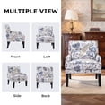 thumbnail image 5 of Bonzy Home Modern Floral Print Accent Chair with Arms and Wooden Legs, 2-Pack Mid‑Century High‑Back Wing Chair with Padded Armrests & Cushioned Seat for Living Room, Blue Yellow Floral, 5 of 8