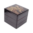thumbnail image 3 of Fiambrera para Sushi, caja de 3 niveles para servir aperitivos de negocios, contenedor de comida para fiestas, almacenamiento de alimentos, Almuerzo sin bandeja base BLESIY Estuche Bento Japonés, 3 of 8