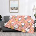 thumbnail image 2 of Yiaed Rabbit So Cute Print Blanket Throw Blanket Soft Cozy Flannel Blanket for Home Bed Sofa Couch Chair-40"x30", 2 of 6