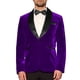 thumbnail image 1 of INSPIRAR CHIC Blazer de Hombre con Solapa de Chal de Un Botón Ajustado para Boda Traje de Tuxedo de Terciopelo Morado, 1 of 4