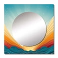 thumbnail image 2 of Designart "Bold Graphic Sunset Teal And Orange" Modern Geometric Square Mirror Wall Decor Modern - Large Teal Square Bathroom Mirror - Square Printed Wall Mirror Art, 2 of 5