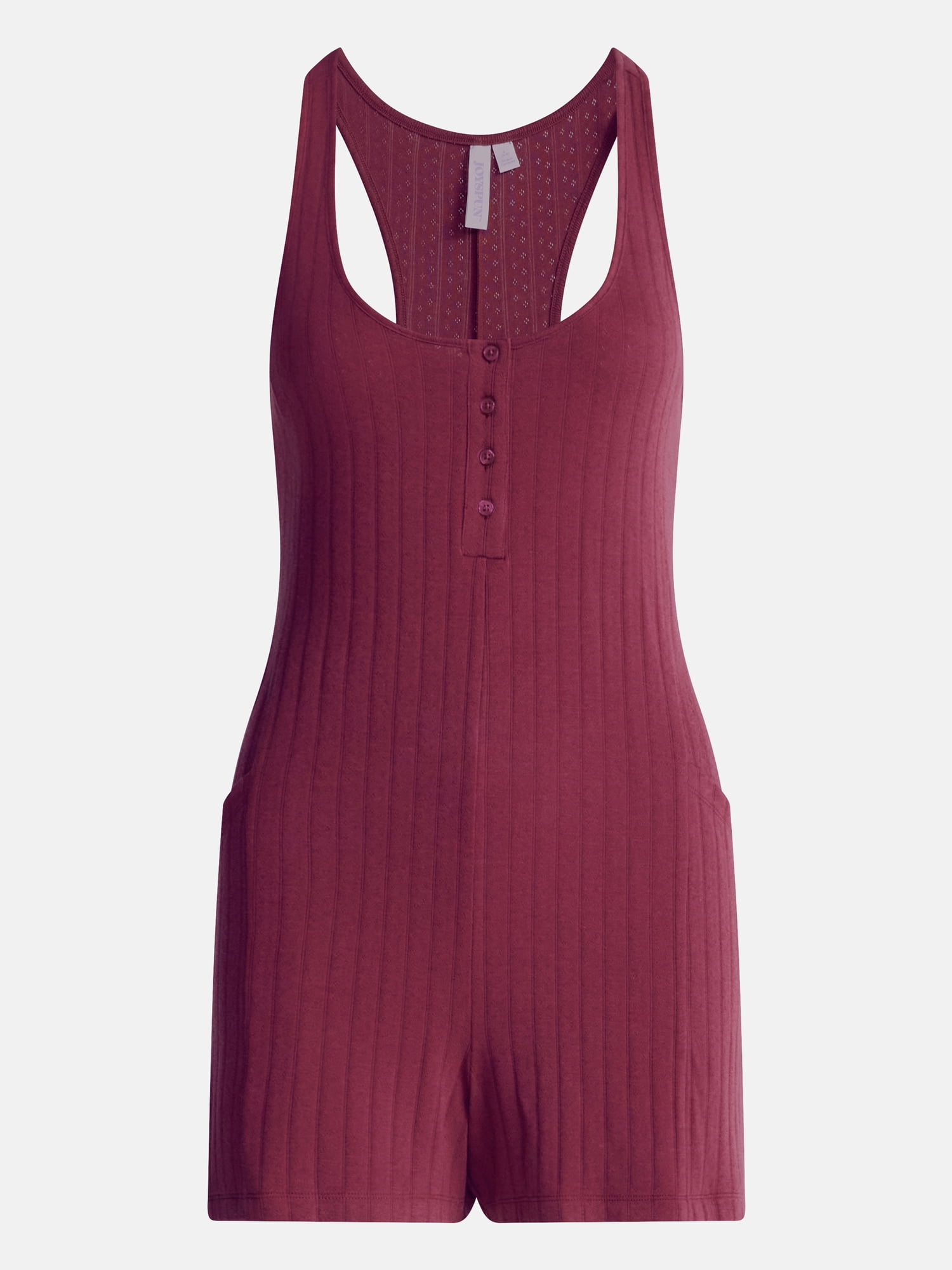 Joyspun Women's Pointelle Sleepwear Romper, Sizes XS-3X