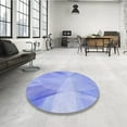 thumbnail image 4 of Ahgly Company Machine Washable Indoor Round Transitional Light Slate Blue Area Rugs, 3' Round, 4 of 7