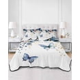 thumbnail image 3 of Navy Blue Spring Floral Twin Size Down Alternative Comforter, Lightweight Comforter Quilt Bedding Set with Pillow Shams Farmhouse Butterfly Watercolor All Seasons Bed Comforter Duvet Insert 68"x86", 3 of 7