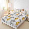 thumbnail image 4 of Manfei Cute Lions Elephant Twin Sheet Sets,Zoo Animal Zebra Twin Fitted Sheet,Kawaii Daisy Flower Flat Sheet For Kids,Ultra Soft Home Decor,3 Pieces, 4 of 7