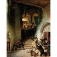thumbnail image 2 of August von Wille 12x14 Gold Ornate Wood Frame and Double Matted Museum Art Print Titled - An Important Guest at the Monastery (1864), 2 of 4
