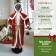thumbnail image 3 of Christmas Time 58-in. African American Dancing Mrs. Claus with Hooded Cloak and Basket Animated Indoor Christmas Holiday Home Decor Figurine CT-MC058D-2RD1-AA, 3 of 10
