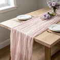 thumbnail image 4 of chaungfeng Light Pink Cheesecloth Table Runner,35 x 71 inch Gauze Table Runners,Semi Sheer Cheese Cloth Fabric Table Runner for Wedding,Party,Bridal Shower Decoration, 4 of 7