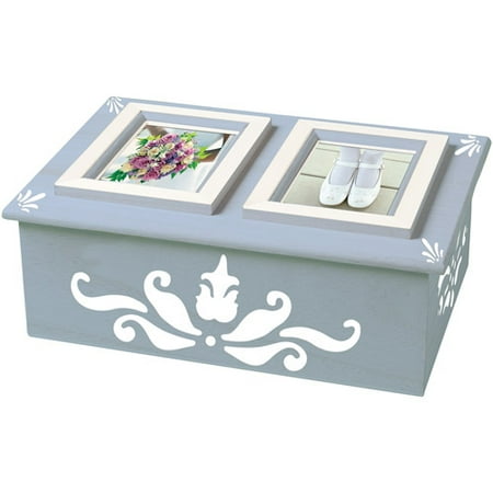 Plaid Wood Memory Box Double Picture Frame, 6-1/2" x 9"