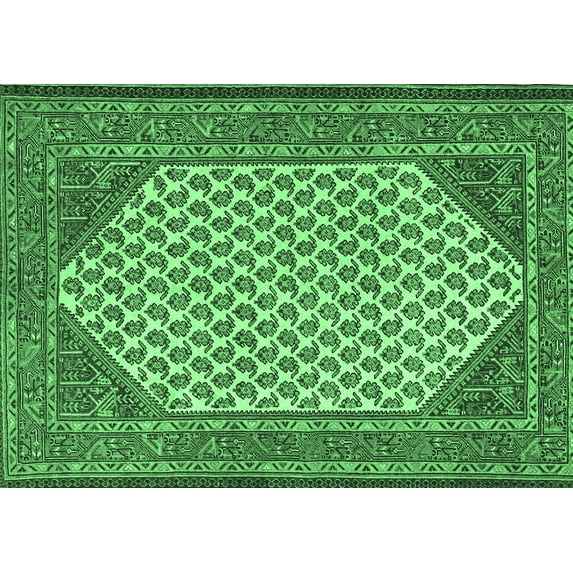 Ahgly Company Indoor Rectangle Persian Emerald Green Traditional Area Rugs, 2' x 3'