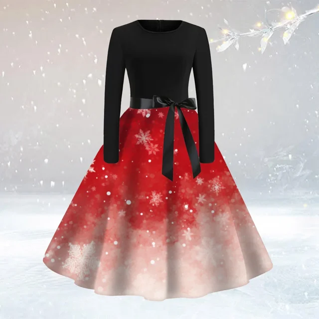 Disfraz de Cosplay de Navidad para mujer, vestido de princesa de manga larga, vestido de Festival Vintage, vestido Rockabilly, bata de fiesta