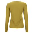 thumbnail image 5 of Womens Tshirts Long Sleeve Womens Tunic Tops Fall Winter Fashion Solid Color Crewneck Ribbed Knitted Slim Sweater Blouses Business Casual Yellow 2XL, 5 of 8