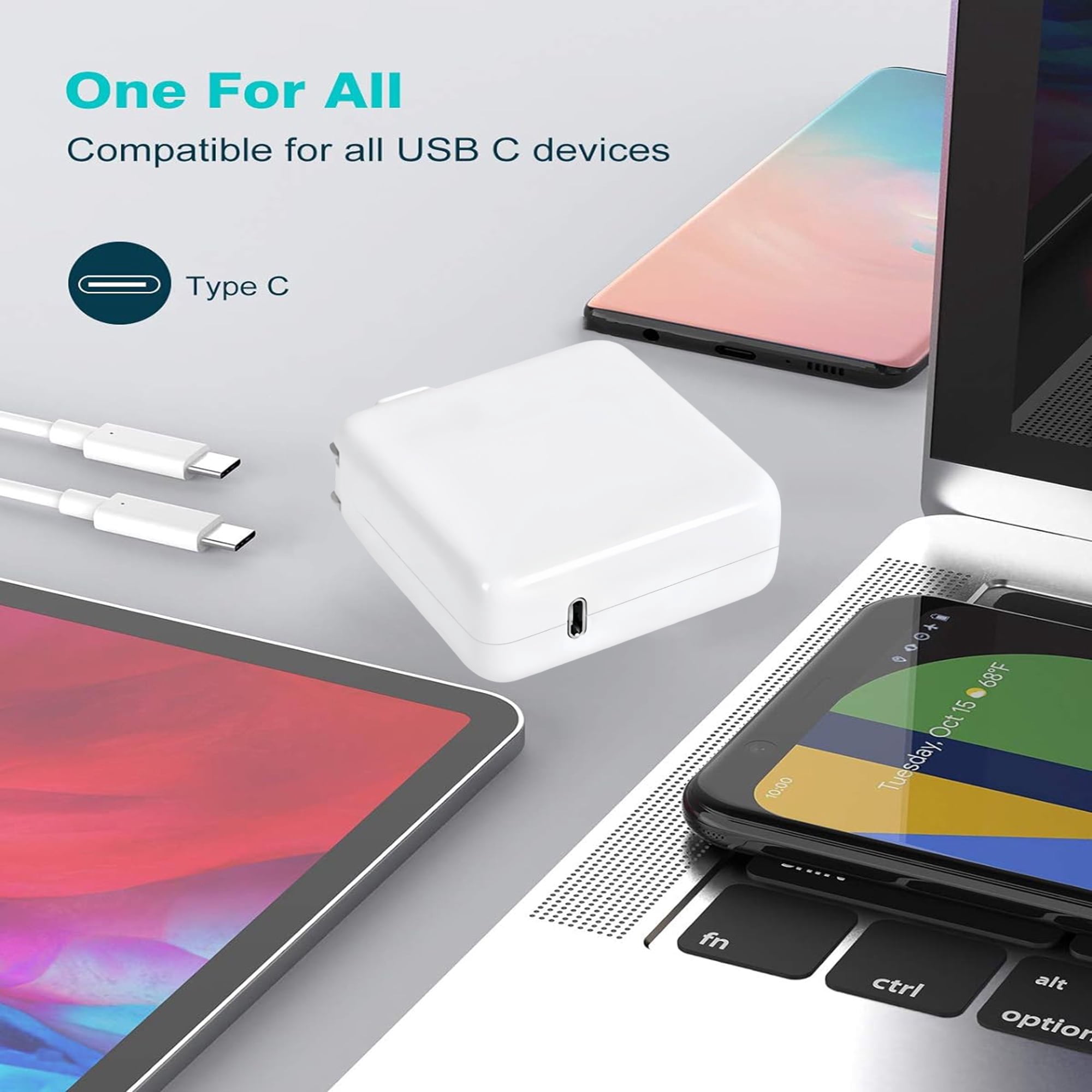 Design Letters USB-C Auf USB-C Kabel, 2 Meter – Kompatibel Mit MacBook & IPad Pro