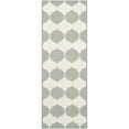 thumbnail image 5 of SAFAVIEH Dhurrie Warren Geometric Moroccan Wool Area Rug, Grey/Ivory, 7' x 7' Round, 5 of 10