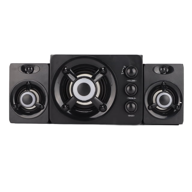 Altavoz para computadora 2.1, estéreo, subwoofer, multimedia, con cable y luz LED RGB, alimentado por USB, para PC y portátil, nuevo, color negro.
