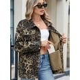 thumbnail image 2 of Womens Jean Jackets Long Sleeve Fashion Button Down Denim Jacket with Pockets Leopard Print M, 2 of 7