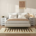 thumbnail image 2 of IDEALSOUL Nightstand Set of 2,White Farmhouse End Table with Charging Station,3 Drawers Storage, 2 of 12