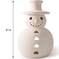 thumbnail image 2 of Christmas Decorations - Handmade Terracotta Snowman Figurines - 1 Pack White Clay Winter Decor Holiday Rustic Unique Decor for Home Table Room Farmhouse Indoor Outdoor - ONLY One, 2 of 8