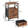 thumbnail image 3 of Mesa de noche Huuger, juego de 2, con cargador USB-C, 40 x 30 x 60 cm, 3 of 9