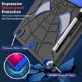 thumbnail image 5 of Allytech Case for iPad 9th/8th/7th Generation 10.2 Inch (2021/2020/2019), Rugged Case with Hidden Kickstand & Adjustable Shoulder Strap, Thickned Silicon Edges Shockproof Case - Black+Blue, 5 of 6