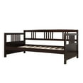 2 in 1 Twin Daybed, Wood Twin Size Daybed Frame with Headboard and