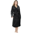 thumbnail image 4 of Fantaslook Womens Long Robes Plush Fleece Hooded Bathrobe with Pockets Fluffy Nightgown Sleepwear, 4 of 6