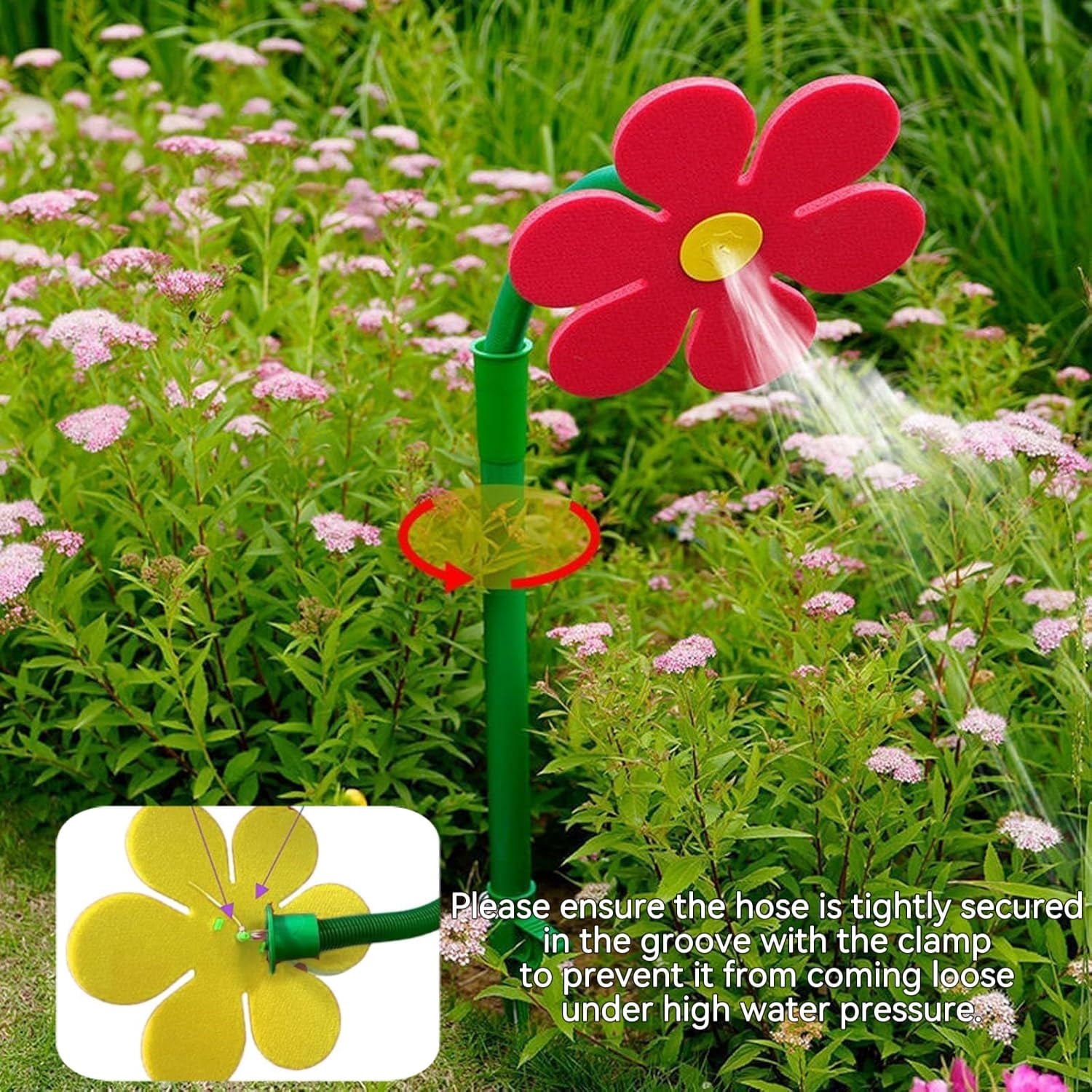 Funny 360° Rotating Sun Flower Sprinkler, Dancing Daisy Garden Water Sprayer For Yard Outdoor Kids Play