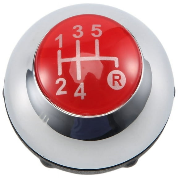 5 Speed Gear Shift Knob Shift Transmission Lever Knob Manual for 500 2012-2018 Chrome Red 55344048