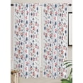 thumbnail image 5 of Independence Day Living Room Curtains 2 Panel, 4th of July Red Blue Stripes Star Leaves Cafe Window Treatment, Extra Long Farmhouse Bedroom Bathroom Kitchen Curtains Drapes 104"x72", 5 of 6
