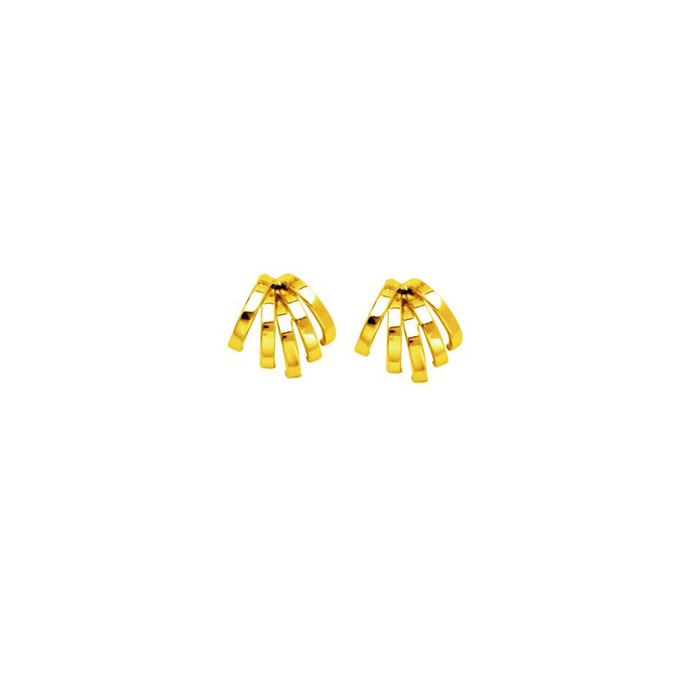 Earring Chest 14K Yellow Gold 5 Square Tube Fancy Spread Post Earrings